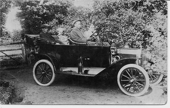 William Newstead and friends in his Model T Ford car