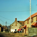 Cross Lane looking north, new houses and Methodist chapel, before 1989