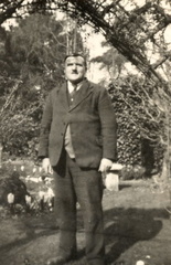 George Pygall Mitchley in his working clothes as a gardener. Since he worked in Dorset, this photo may have been taken there.