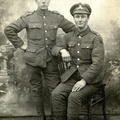 Stanley Ayres (right) in Lancashire Fusiliers uniform