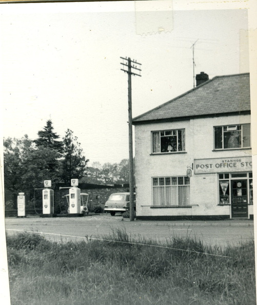 Stanhoe Post Office and petrol pumps, c 1964