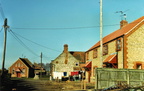Cross Lane looking north, new houses and Methodist chapel, before 1989