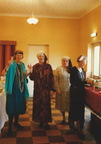 WI 1920s party. L-R: Gillian Beckett, President; Pat Tate, Vice-President; Joan Foskett, Secretary; Olga Ransom, Assistant Secretary, May 1997