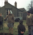 Mrs G. Beckett planting a tree at the old WI Hall. 1973