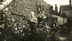 Polly Ayres ouside the end cottage in Post Office Yard. Mary Jane Ayres, known as Polly, and her husband Robert were the parents of Stanley, XX and Reggie, and grandfather of Doreen