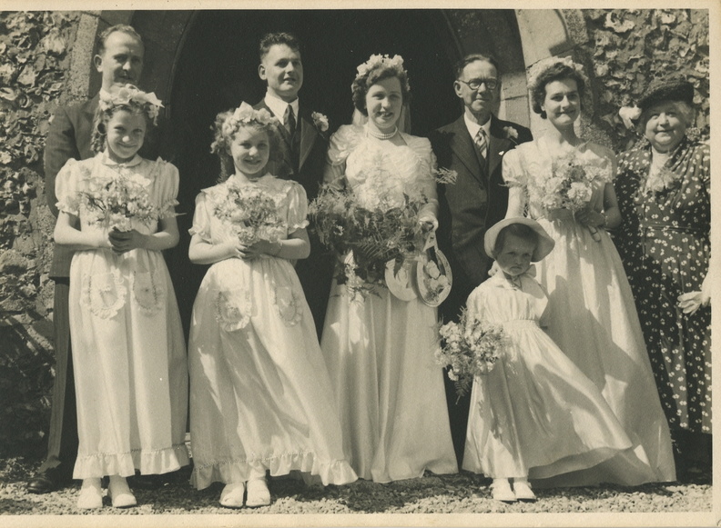 Wedding of John Rowe and Joyce Smith, 1950
